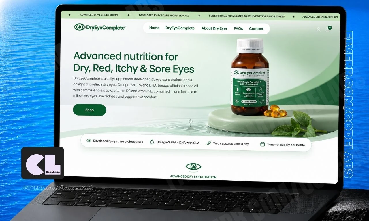 DryEyeComplete supplement store home page