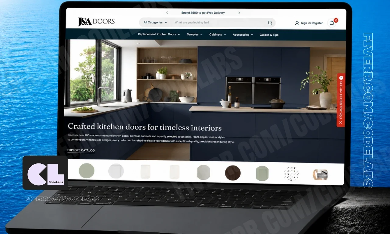 J&A Doors kitchen doors store home page