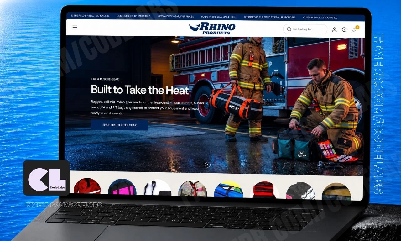 Rhino Products fire and rescue gear store home page